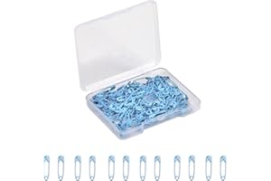 KEEPSWEAT Small Safety Pins,19mm Mini Safety Pins for Clothes,Light Blue Safety Pin Rust Resistant Nickel Plated Steel Set for Crafting,Sewing,Rimming Fastening Clip Button for Garment Hang Tag 120pcs/box