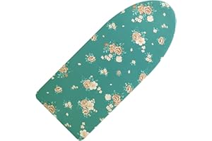 LCLW 12.5" x 30" Small Tabletop Ironing Board Cover and Pad,3 Pairs of Hook and Loop Fastener Straps,Elastic Edges,Cotton Mini Iron Board Cover with Scorch Resistant Thick Padding
