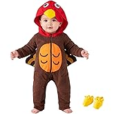 Okbebe Toddler Turkey Dress Up Baby Boy Girl Thanksgiving Turkey Hooded Outfit