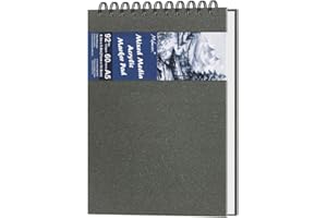 WANSHUI 8.3" x 5.8" Mixed Media Sketchbook, Top Spiral Bound Art Journal Sketchbook, 60 Sheets 92LB/150 GSM Acid-Free Bright White Drawing Paper for Adults Beginners Artists.Dark Grey