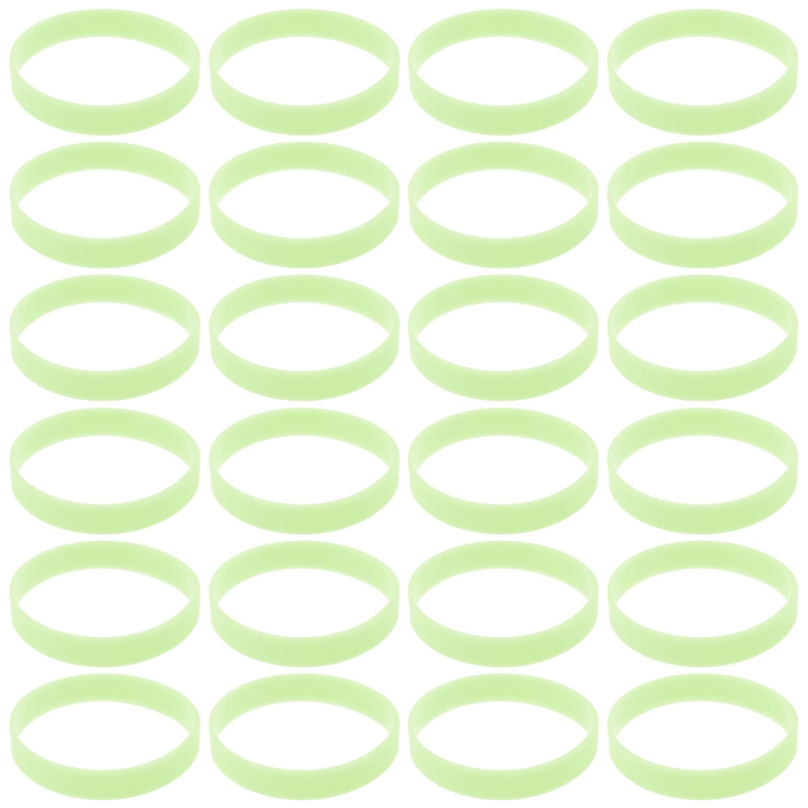 100Pcs Glow in the Dark Silicone Wristbands - Luminous Green Bracelets for Kids and Adults, Perfect for Night Events, Parties, and Sports