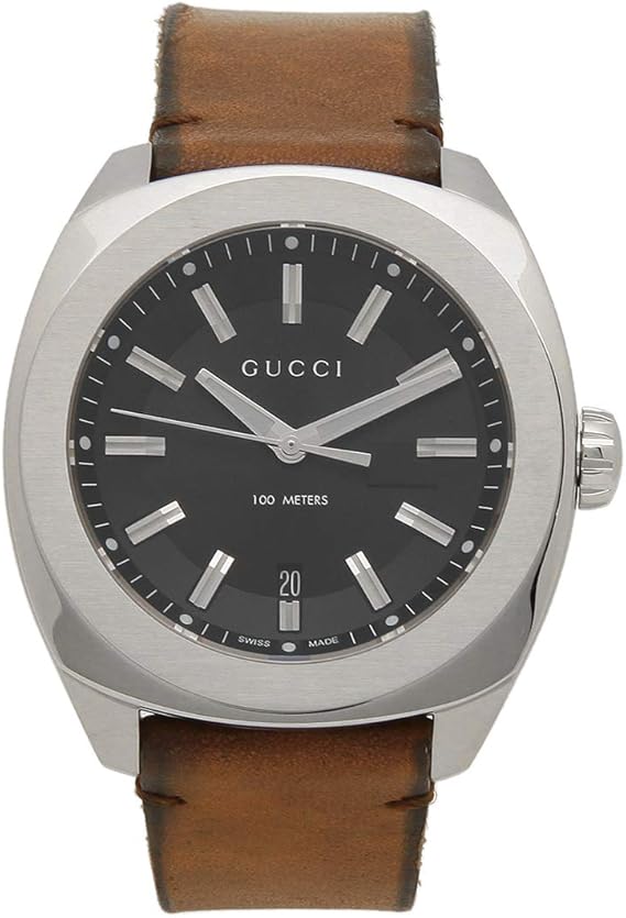 Amazon グッチ 腕時計 メンズ Gucci Ya1427 ブラウン シルバー 並行輸入品 メンズ腕時計 腕時計 通販