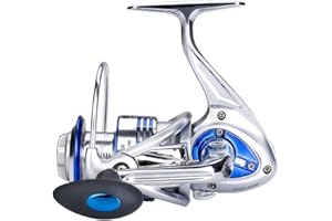 Diwa Spinning Fishing Reels for Saltwater Freshwater 3000 4000 5000 6000 7000 Spools Ultra Smooth Ultralight Powerful Trout Bass Carp Gear Stainless Ball Bearings Metal Body Ice Fishing Reels