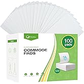 Super Absorbent Bedpan Liners, Medical Grade Value Pack 100 Count, Bedside Commode Pads, Contains Absorbent Gel to Reduce Odor, for Bedside Commode Liners Disposable,Commode Chair,Portable Toilet Bags
