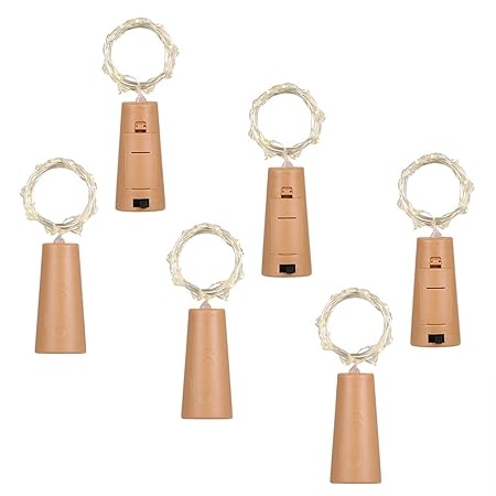 Walmeck Tomshine Wire String Light 6PCS 75CM 15 LEDs High Bright Starry Fairy Creative Bottle Stopper DIY Decoration Atmosphere Lamp for Home Bar Party Wedding Christmas Xmas Gift