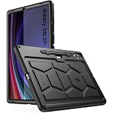 Poetic TurtleSkin Case for Samsung Galaxy Tab S10 Plus (2024 Release) / S9 Plus (2023 Release) 12.4 inch Case with S Pen Holder, Heavy Duty Shockproof Kids Friendly Protective Silicone Cover, Black