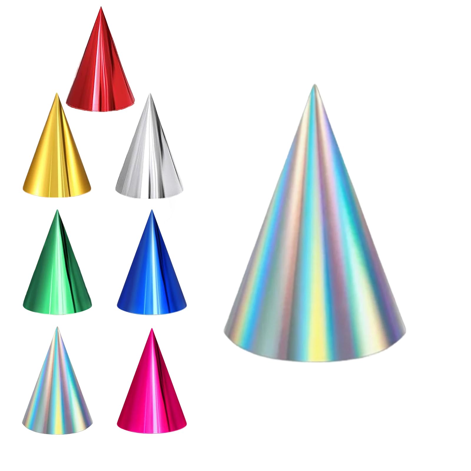 VOYANTE 35 Pcs Party Hats for Kids and Adults, Multicolor Party Hat with Elastic Rope, Birthday Hats in 7 Colors, Paper Crown for Boys Girls Birthday Dress Up Party Decorations and Celebrations