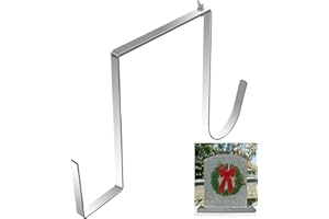 JEYEOU Headstone Wreath Hanger Double Sided Adjustable Cemetery Wreath Hanger Gravestone Wreath Holder Metal Grave Stone Wreath Stand Hook 6"-11" Tombstone Planter Holders for Christmas Easter Memorial Day