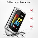 WOOZ Screen Protector Case for Fitbit Charge 6 5 TPU Bumper Dark Grey Silver view 3