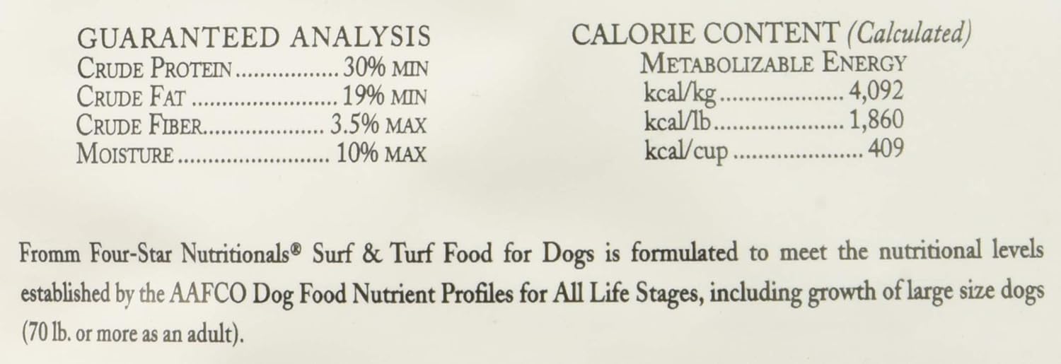 fromm dog food aafco