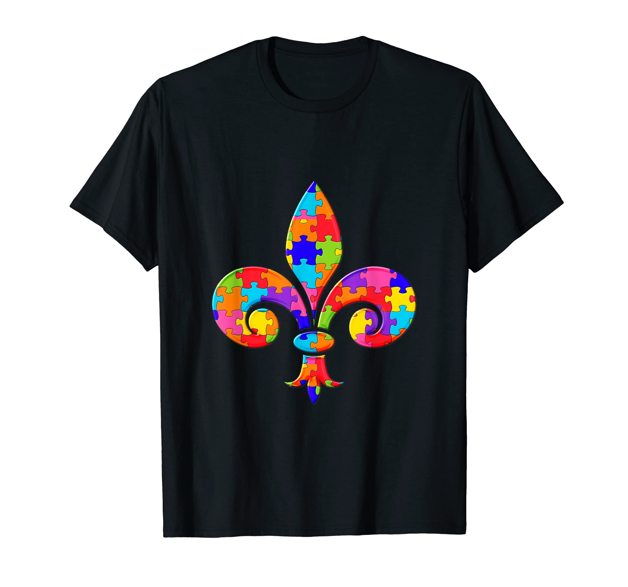 Fleur de lis Jigsaw Puzzle Autism T-Shirt