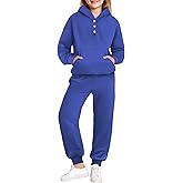 Arshiner Girls 2 Piece Outfits Fashion Sweatsuits Button Down Hooded Sweatshirt and Sweatpants with Pockets Kids Tracksuit