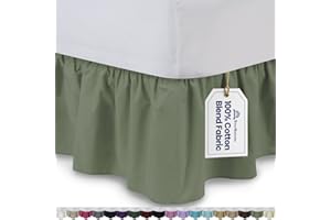 ShopBedding Ruffled Bed Skirt (Full, Sage) 14 Inch Drop Dust Ruffle with Platform, Poly/Cotton Fabric, Available in All Bed Sizes and 16 Colors - Blissford