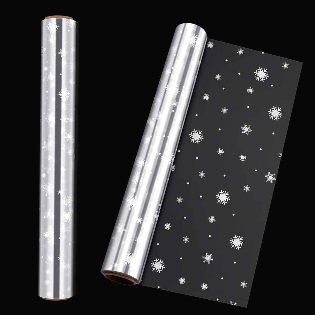 Cellophane Wrap Roll 2.5 Mil Thickness Snowflake Cellophane for Christmas Gifts, Baskets, Arts & Crafts, Treats, Wrapping(40 * 3000CM)
