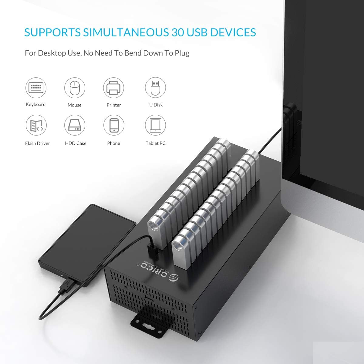 24 Stunden Ohne Unterbrechung 200 250 V Orico 30 Port Usb Hub Ladestation Hochleistungs Schnellladestation Industrie Hub Usb 2 0 Hub Ladestation Fur Mobiltelefone Tablets 7 Computer Zubehor Laptop Zubehor