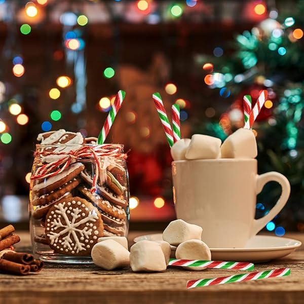 FRUIDLES 24-PACK CHRISTMAS CANDY CANE STICKS SUCKERS, OLD-FASHIONED RED GREEN & WHITE, INDIVIDUALLY WRAPPED, 5.5″ INCH,