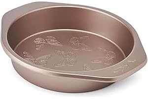 Dolly Parton Butterfly Stamp Round Cake Pan – Carbon Steel Nonstick Bakeware with Textured Butterfly Design, Durable Rolled R