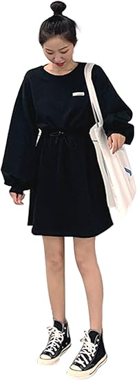Amazon パーカーワンピース スウェット 長袖 膝丈 ゆったり 可愛い カジュアル ルームウェア 体型カバー Xs L レディース ワンピース チュニック 通販