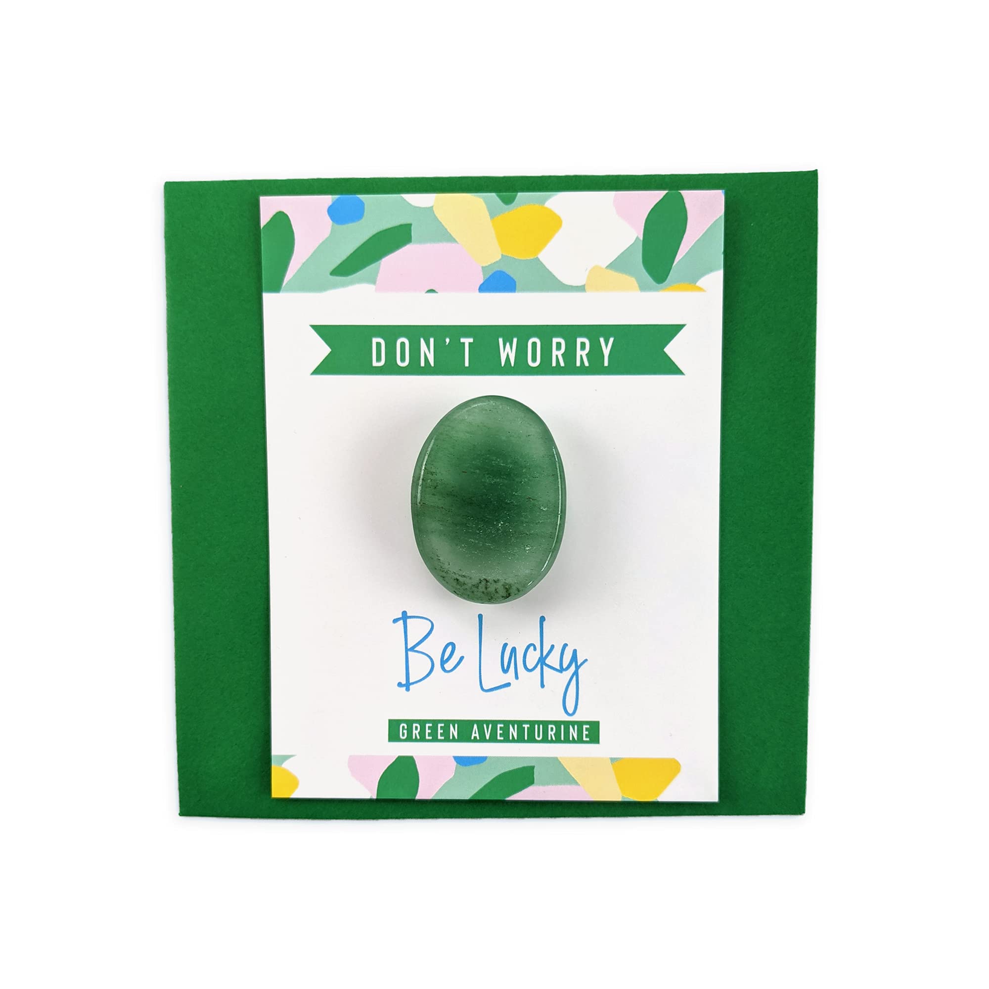 Green Aventurine Worry Stone Anxiety Relief Crystal Gift Luck Farewell Stocking Filler — image 1