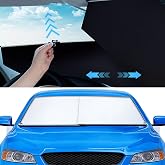 2026 Auto Retractable Car Windshield Sun Shade,Adjustable Automatic Sunshade for UV &amp; Heat Protection,Privacy Protection,Universal Fit for Cars, Foldable Sun Visor for Parking &amp; Outdoor Use