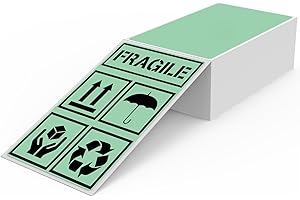 YIKIADA Green Thermal Labels 3 x 5 Inch Vinyl Self-Adhesive Fanfold Direct Shipping Stickers Waterproof Perforated Printer De