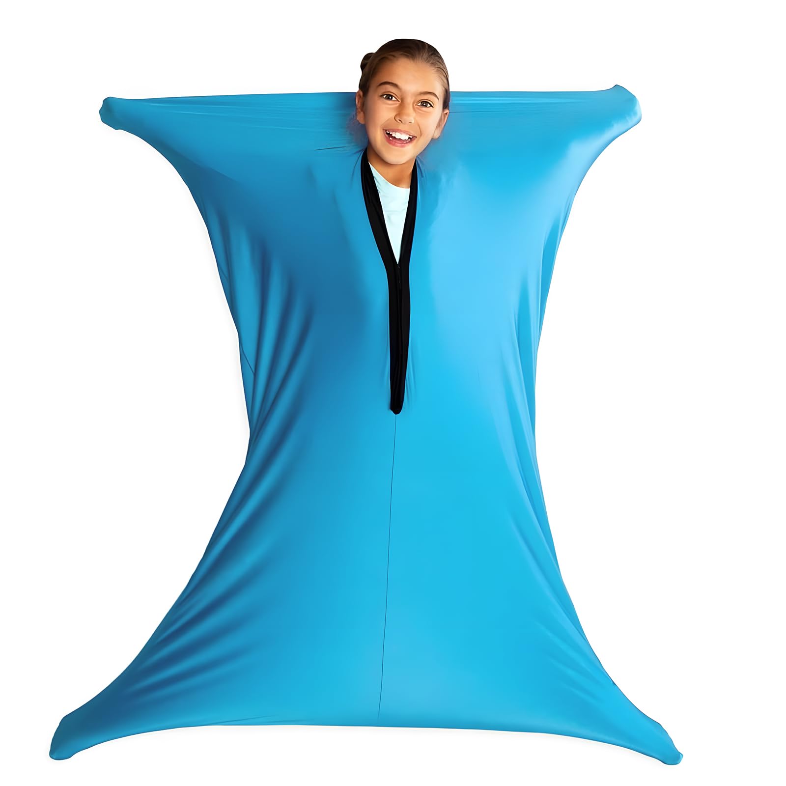 SZSMART Sensory Body Sock for Adult, 65"x29" Full-Body Wrap Stretchy Body Sox to Relieve Stress for Adult with Autism, Anxiet (Wathet, XL/163-191cm)