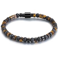 COOLSTEELANDBEYOND Men's Stainless Steel Cuban Chain Bracelet - Large Curb Link, Satin Aged Silver, 8.46" Length
