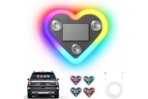 Solar Powered Car LED Atmosphere Light Heart Shape Design Light Sensor Auto Night Light with Suction Cup Mount for Interior