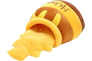 Baoblaze Cat Bed Honey Pot Shape Comfortable Nest Nonslip Bottom Non Slip Cartoon Kennel Pet Cat Bed Removable Cushion Cave Sleeping Bed