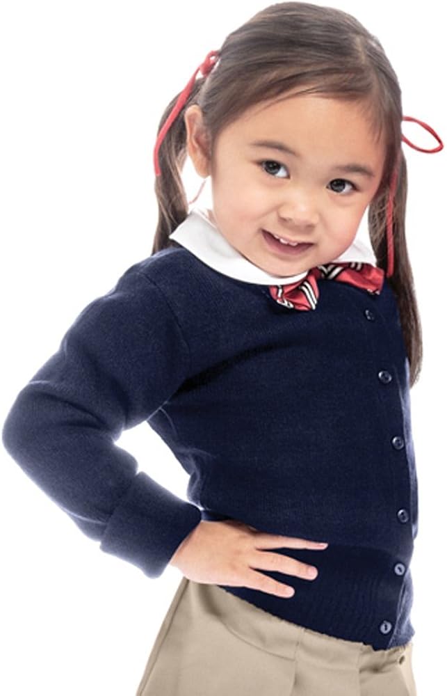 Classroom Girls' and Big Girls' Cardigan Sweater (XX-Small, Dark Navy): Clothing