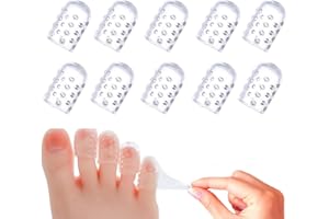 ZXTNVB Silicone Anti-Friction Toe Protector, 10 Pcs Gel Toe Protectors Breathable Little Toe Covers for Men and Women, Toe Sleeves for Ingrown Toenails, Corns, Calluses, Blisters and Pain Relief