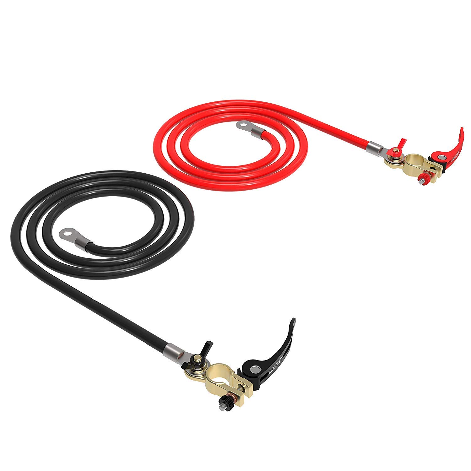 EDECOA 3 AWG 1.5 Meter Pure Copper Battery Cables Inverter with Battery Terminal Connectors Cables F
