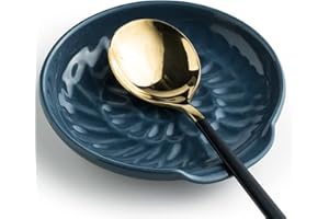 Gomakren Spoon Rest Spoon Holder For Stove Top Porcelain Stove Spoon Holder For Kitchen Counter Cooking Utensil Rest Blue Farmhouse Spoon Rest for Coffee Spoon Spatula Ladle