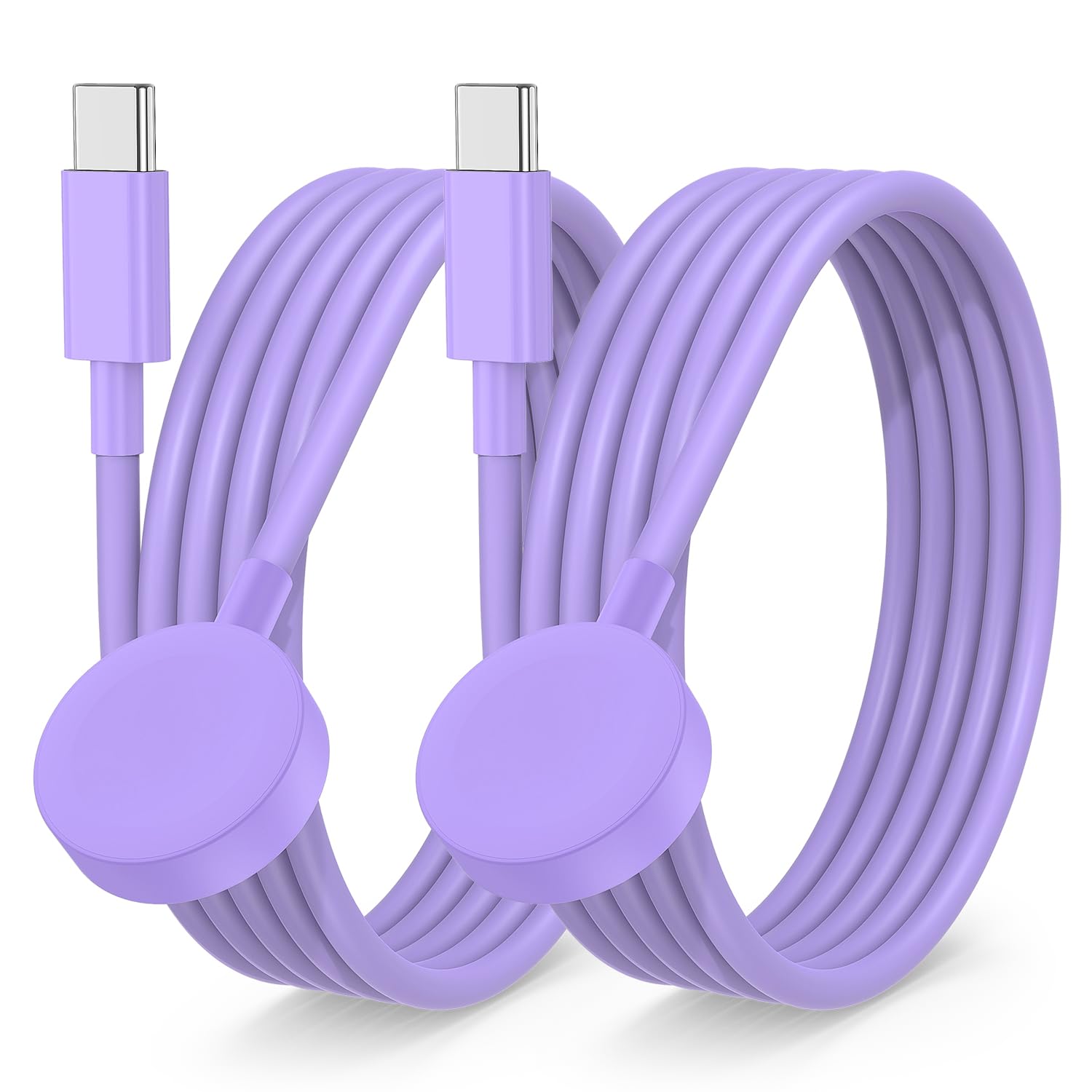 2Pack for Apple Watch Charger USB C Magnetic iWatch Charger Cable Fast Charging Cord Compatible with Watch Ultra2 Ultra Series 9 8 7 6 SE SE2 5 4 3 2 1-3FT(1M) Purple