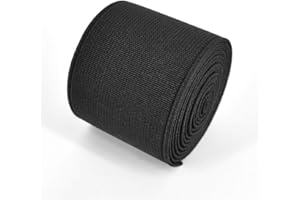 EQARP 1 Roll Flat Elastic Cord 1.5-Inch Wide by 3-Yard Double-Side Twill Elastic Band(#3 Black)
