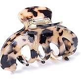 Prettyou Barrettes Hair Clip Clamp Celluloid Tortoise Shell 3.6 inches Comfortable Waterproof Styling Hair Claw Luxury Fashion Accessories for Women (Tortoise Shell)