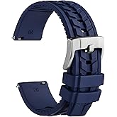 WOCCI Watch Bands, FKM Rubber (Not Silicone), Replacement Straps for Men and Women, Quick Release, Compatible Watch Lug Width 20mm 22mm