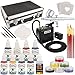 Master Airbrush Deluxe Face and Body Painting Kit with 8 Water-Based Airbrush Colors, 6 - 10ml Face Paint Colors, Brushes, Sponges and Aluminum Storage Case