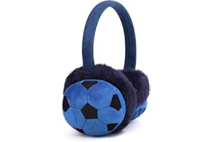 JIAHG Boys Girls Cute Cartoon Football Winter Warm Earmuffs Soft Faux Fur Ear Warmers Kids Outdoor Thermal Plush Ear Muffs