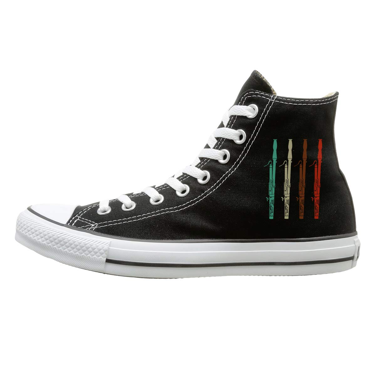 Vintage Retro 70s Bassoon Fashion Canvas Shoes Sneaker Men & Women High Top Casual Shoes for Dancing