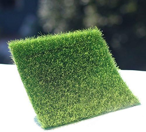 FatColo R Artificial Grass Fake Lawn Simulation Miniature Garden Ornament Dollhouse, 4 Sets(1 x 1 ft, 30 x 30 cm)