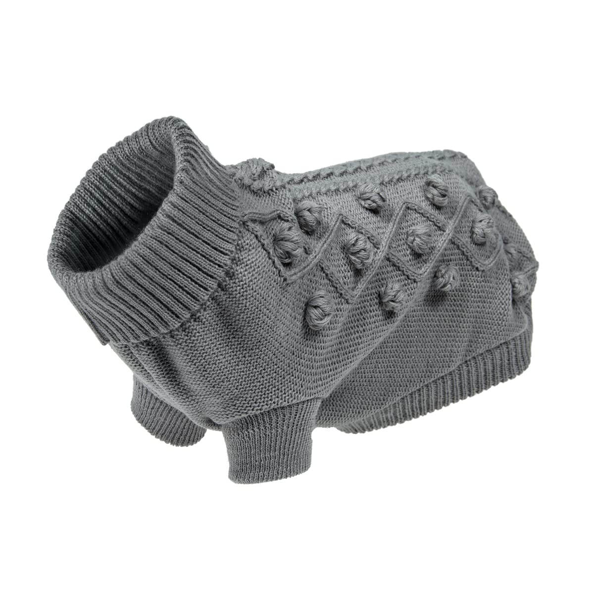 Petface Grey Knitted Dog Sweater, Large (50cm - 55cm)