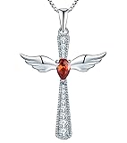 YL Cross Necklace 925 Sterling Silver Angel Wings
