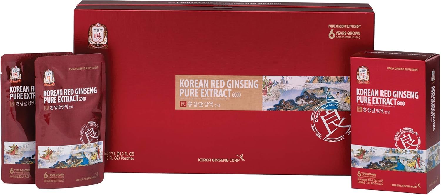 JungKwanJang Korean Red Ginseng Pure Extract Good | Korean Red Ginseng, Ginseng Extract with Premium Grade Ginseng | Boosts Energy, Immunity, Stamina, Blood Circulation | 30 Count