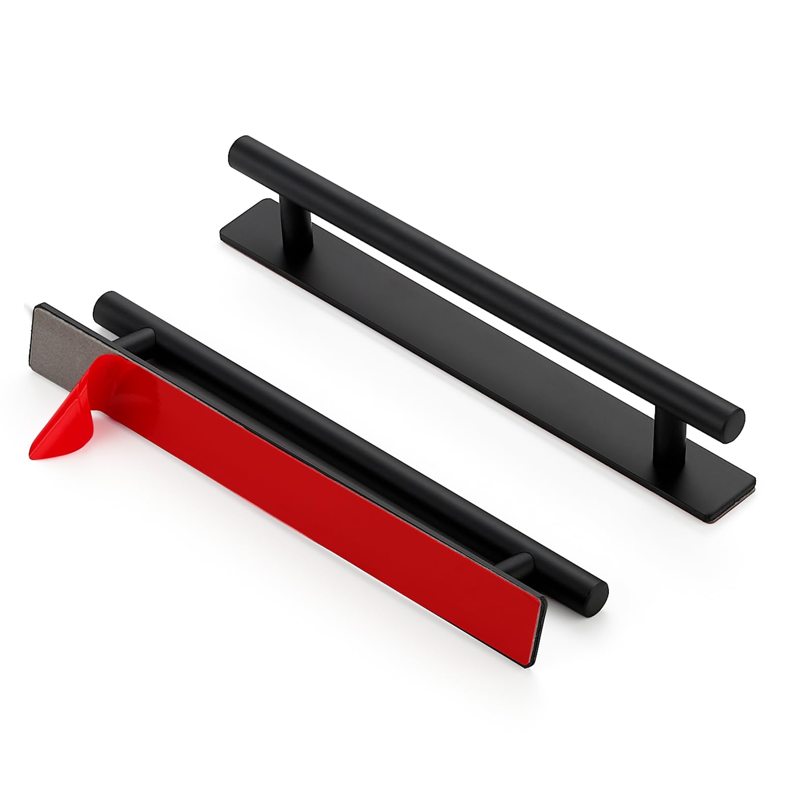 Photo 1 of Ravinte 2 Pack Adhesive Cabinet Handles, Stick on Black Cabinet Handles Peel and Stick Push Pull Helper for Kitchen Cupboard Window Sliding Closet Door Pulls - 8.35" Length