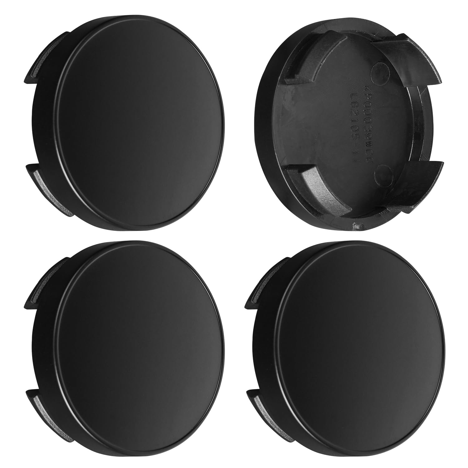 View 1 of 2.2Inch 56MM Wheel Center Caps, Pack of 4 (Matte Black, Outer 56MM, Inner 53MM, Easy DIY Installation)