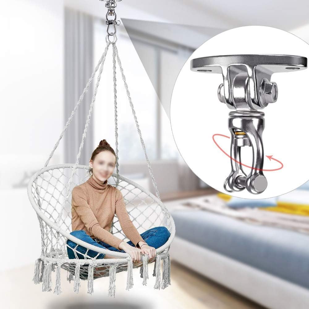 SELEWARE Swing Hanger Hanging Kit, 360° Swivel Permanent Antirust Stainless Steel 304 Swivel Swing Hanger, Playground Porch Swing Set with Screws for Hammock Chair Yoga (2 Pack): Toys & Games