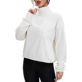 Haianguoji Women's Fuzzy Fleece Sweatshirt Casual Oversized High Neck Sherpa Tops for Fall Winter