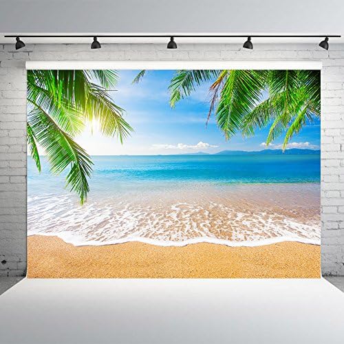 7x5ft Beach Photo Backdrops Vinyl Sea Blue Sky Photography Background Studio Props Party Banner for Decoration
