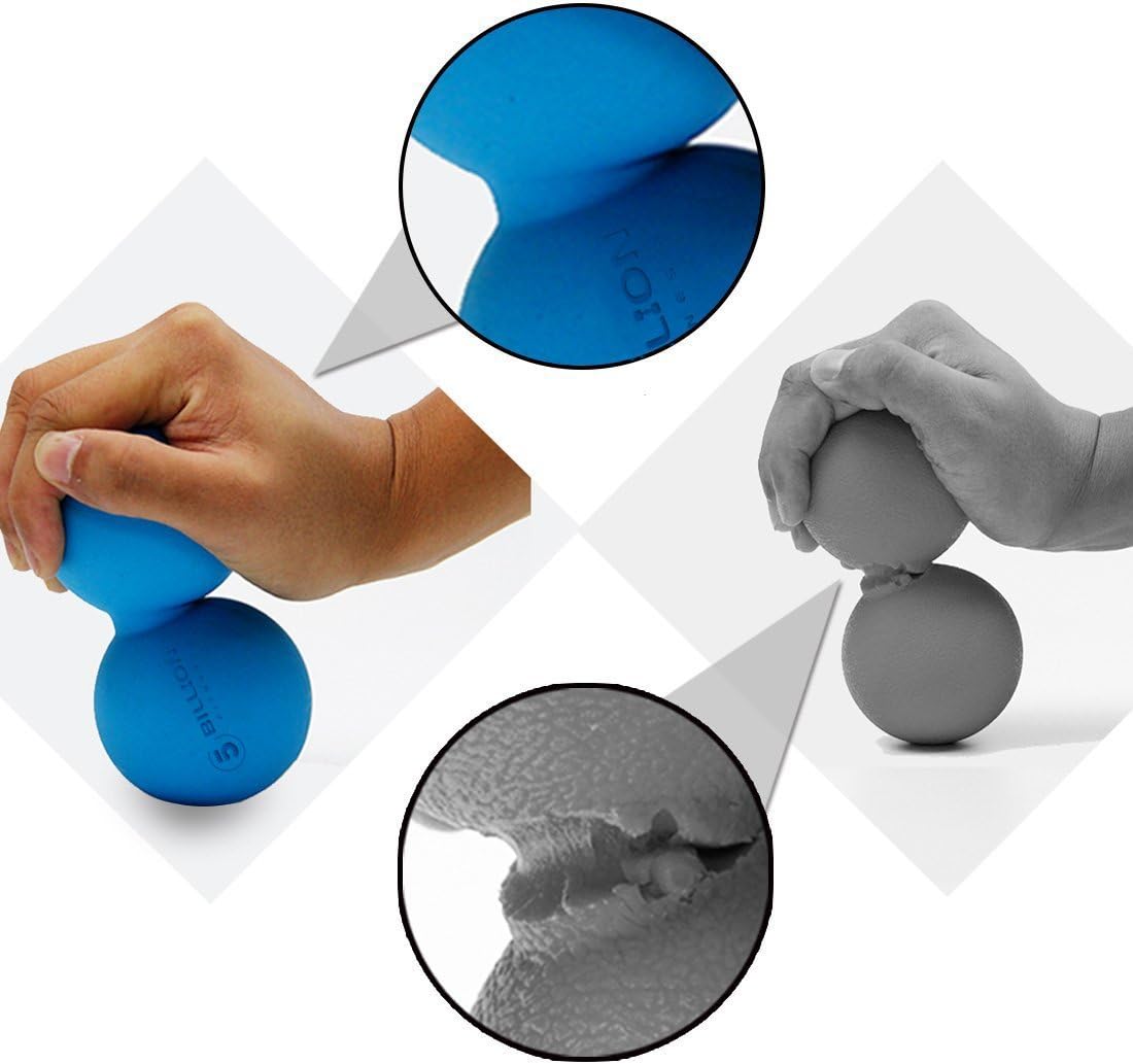 5BILLION Peanut Massage Ball - Double Lacrosse Massage Ball & Mobility Ball for Physical Therapy - Deep Tissue Massage Tool for Myofascial Release, Muscle Relaxer, Acupoint Massage (Blue): Sports & Outdoors